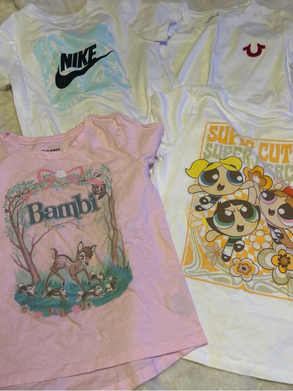 Nike White Tee with Teal and Black Swoosh - Kids